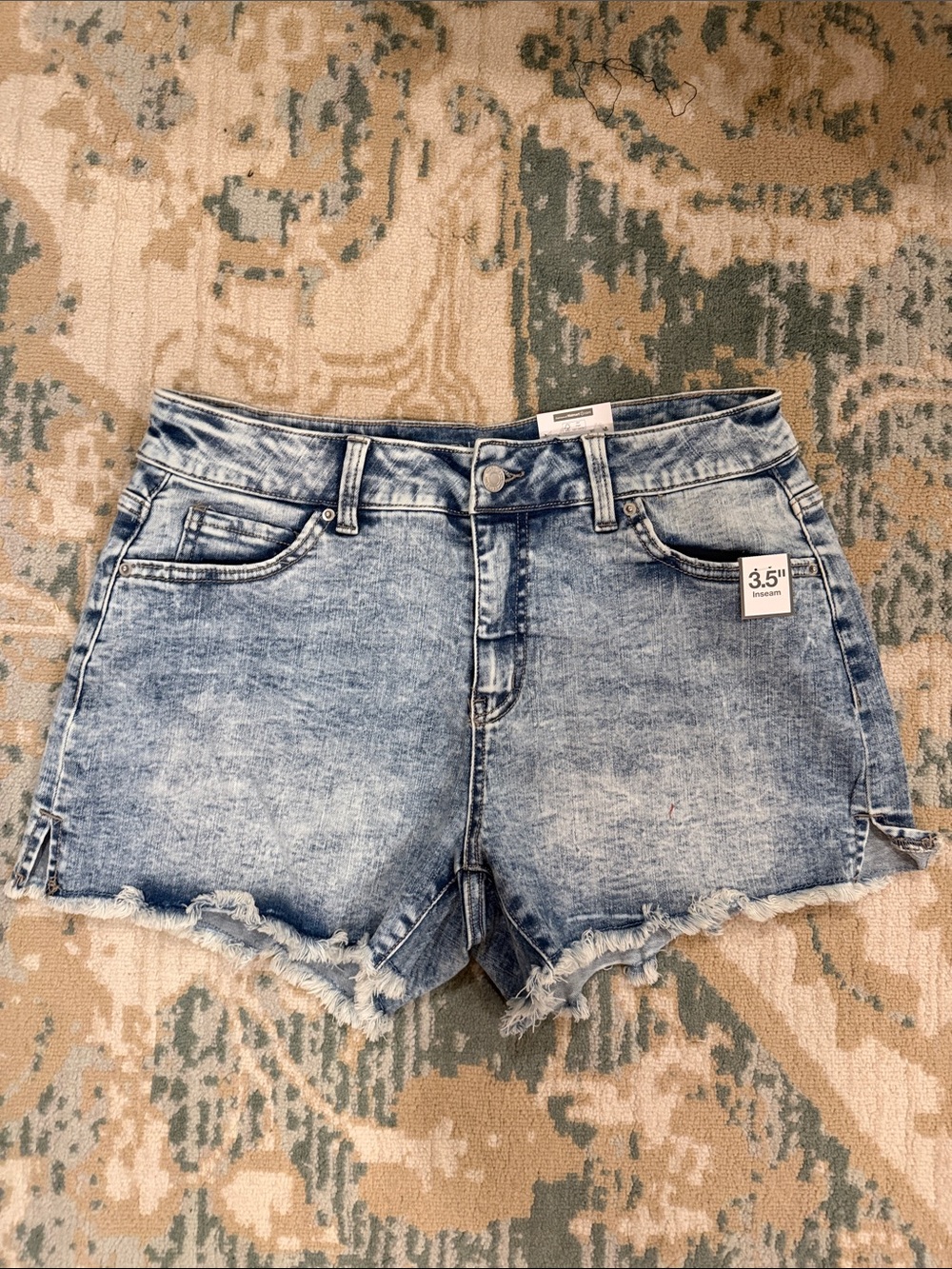 Time and Tru Light Blue Distressed Denim Shorts